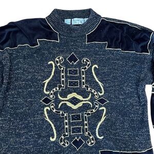 1990 Vintage Bonnie & Bill Embellished Metallic Gold Marled Sweater~3X~Holiday